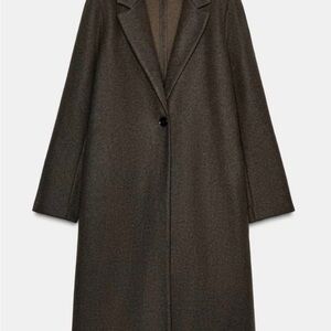 New Zara basic soft coat in brown vigore - medium
